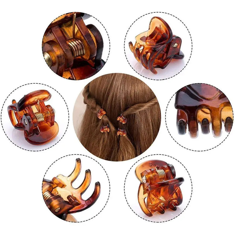 12PCS/set High Quality Plastic Hair Clips Claws Mini Clamps Fashion Girls Crab Hair Claw Gifts Hair  Accessories Without Box