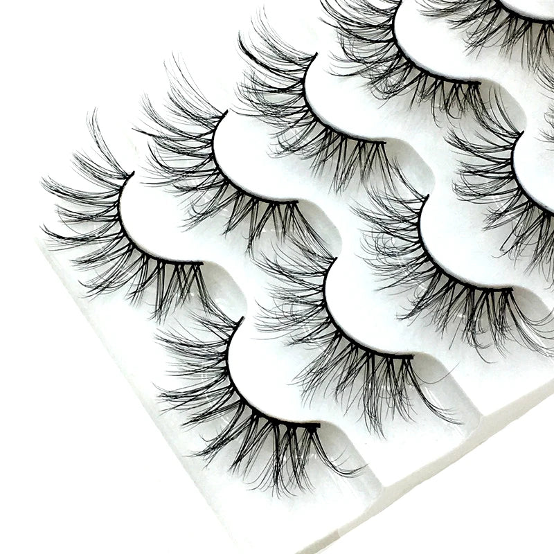 2021 NEW 2-5 pairs Mink Eyelashes 3D False lashes Thick Crisscross Makeup Eyelash Extension Natural Volume Soft Fake Eye Lashes