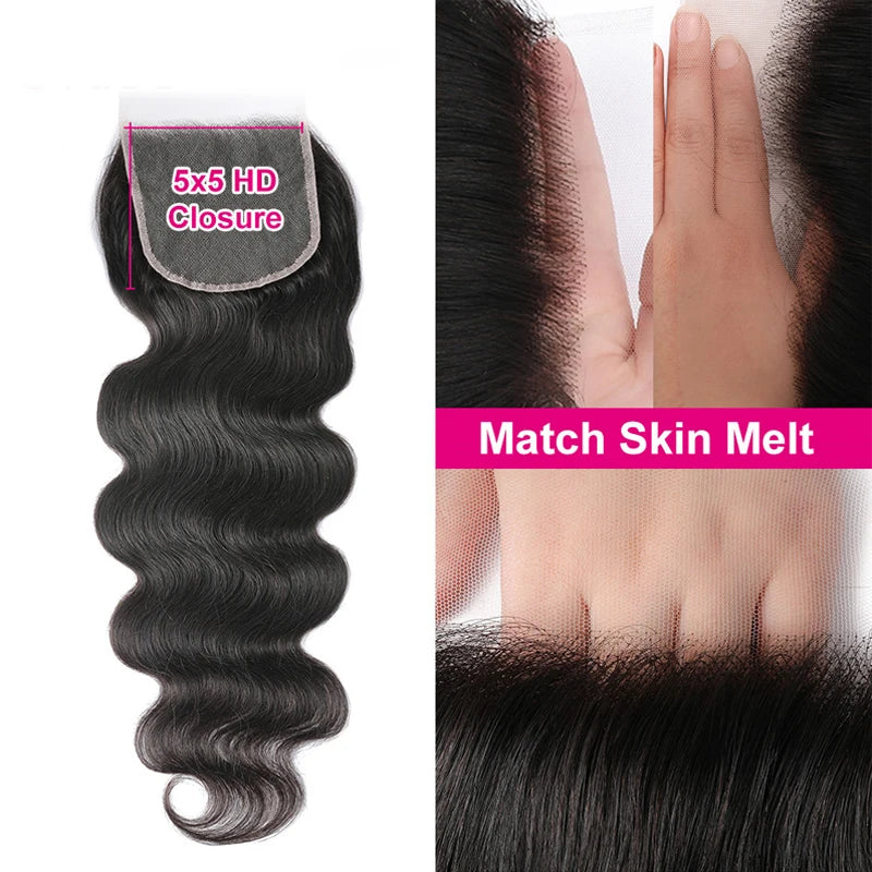 Unice Hair 100% Brazilian Human Hair Body Wave 8-18 Inch 4*4 Lace Closure Natural Color Remy Hair Weaving 1PC Free Shipping