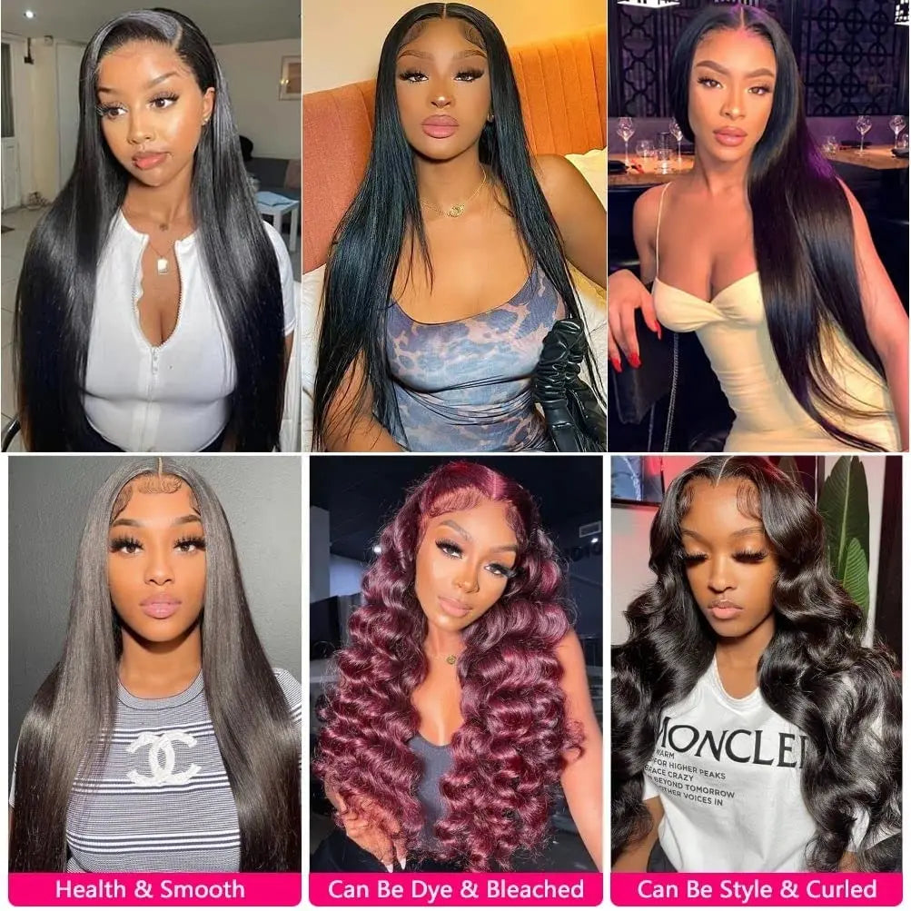 Human Hair Bundles Straight Hair Weave 1 3 4 Bundles Deals Unprocessed Peruvian Virgin Hair Natural Black 1B Can Be Dyed