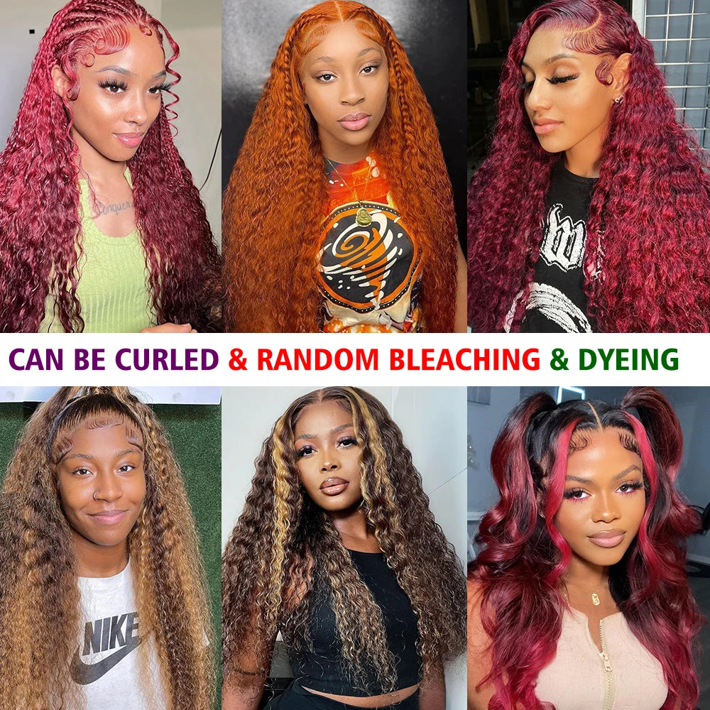 613 Deep Wave Wigs 13×4 HD Lace Frontal Wigs Human Hair Honey Blonde Remy Curly Water Wave Lace Wigs PrePlucked With Baby Hair