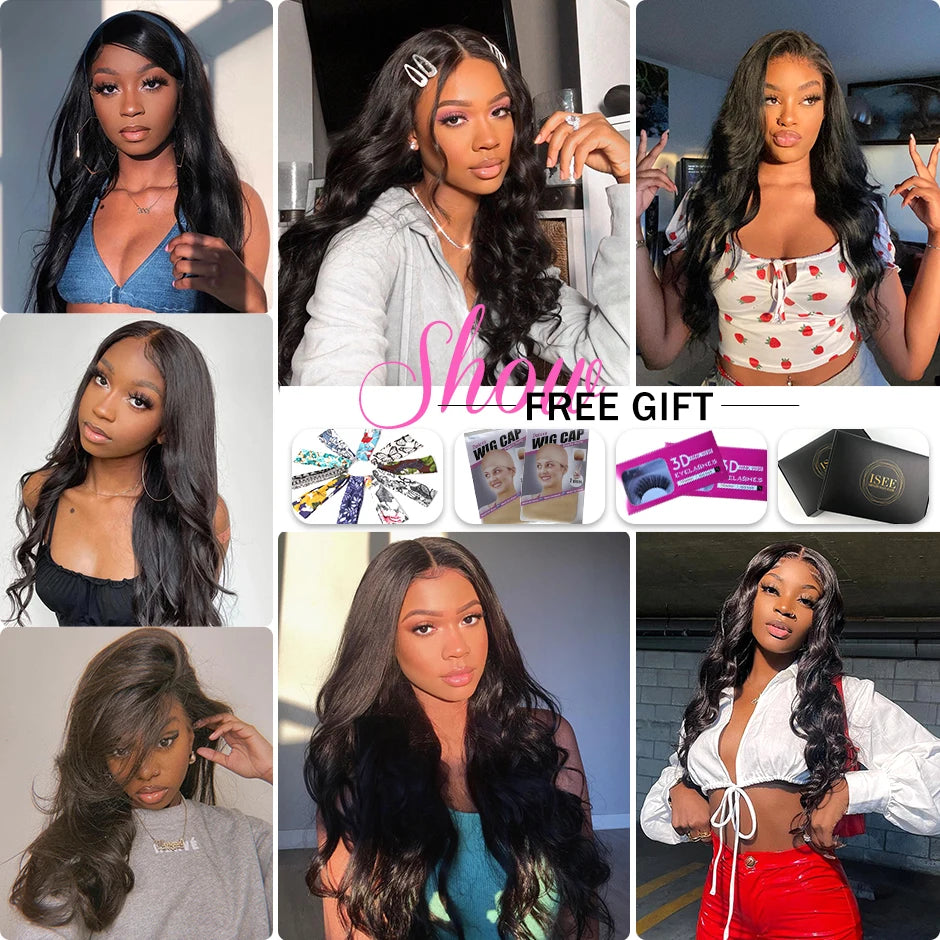 Peruvian Body Wave Lace Front Wig 4x4 Body Wave Lace Closure Wigs For Women Human Hair Wigs ISEE HAIR 13X4 Lace Frontal Wigs