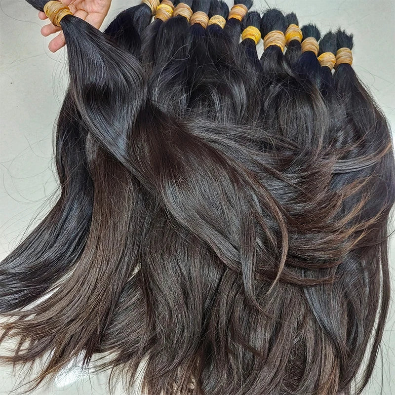 Cabelo humano No Weft Unprocessed High Quality Natural Brown Virgin Raw Bulk Hair Human Hair Extensions Hair Bulk  Braiding