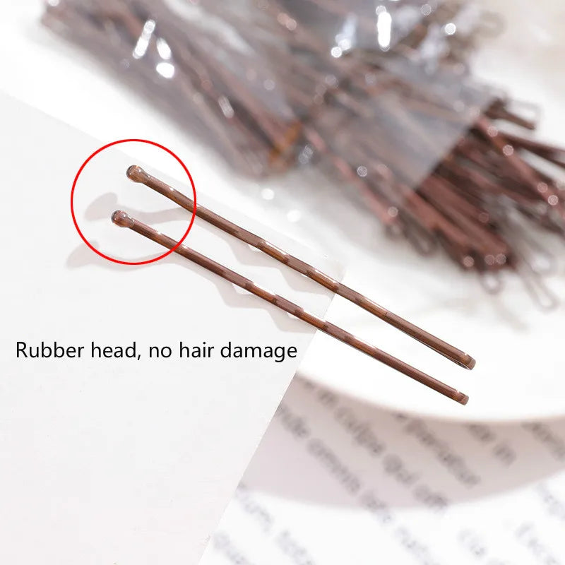 50 Pcs/Bag 5/6/7cm U Shaped Alloy Hairpins Waved Hair Clips Simple Metal Bobby Pins Barrettes Bridal Hairstyle Tools Hair Pins