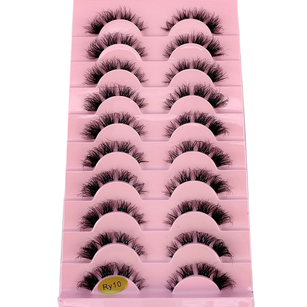 Invisible Band Segmented Lashes 3D Clear Band Lashes Natural Look Wispy Mink Eyelashes Fluffy Cat Eye Lashes individual Eyelash