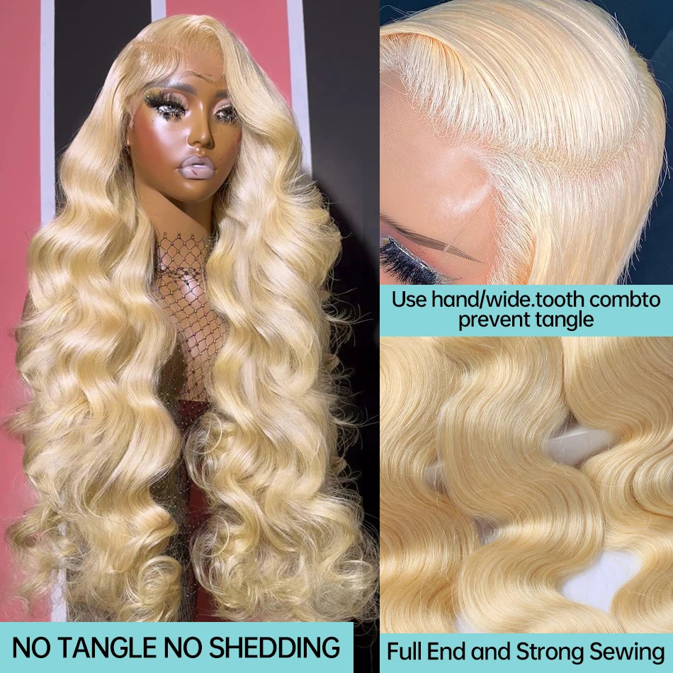 613 Honey Blonde 13x6 HD Transparent Lace Front Human Hair Wigs For Women 30 32 Inch Body Wave 13x4 Lace Frontal 5x5 Closure Wig