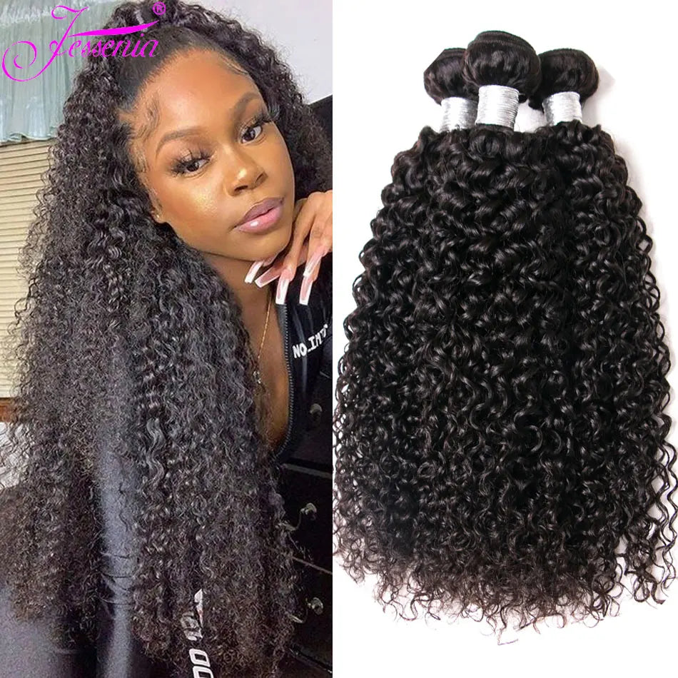 12A Raw Kinky Curly 3 4Bundle Deals Virgin Hair Extension Natural Black 8-26Inch Virgin Hair 100 Mongolian Real Human Hair Weave