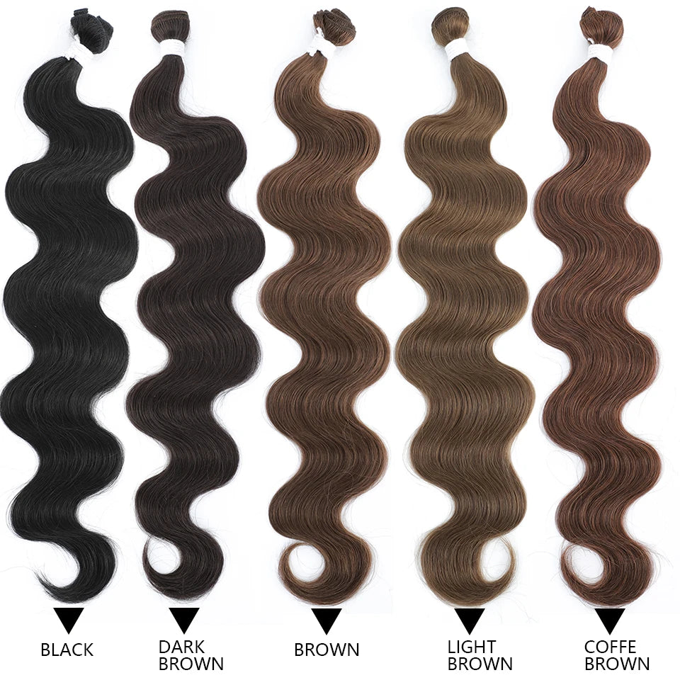 Body Wave Bundles Brazilian Hair Weaving Soft Natural Synthetic Hair Extensions Colorful Body Wave Top Quality Thick Hair