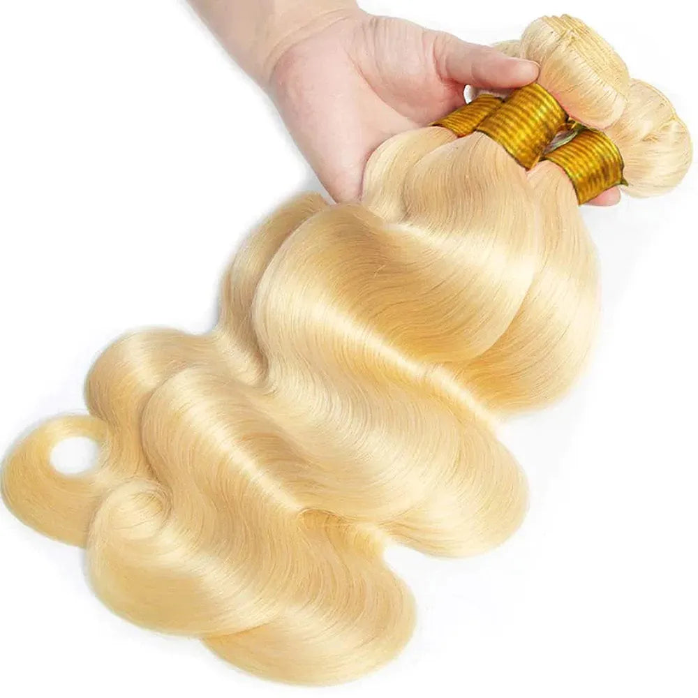 5PCS 18A 613 Honey Blonde Body Wave Wigs Extension Brazilian Hair Weave Bundles Remy Human Hair Long 30 32inch Can Be Dye 300g