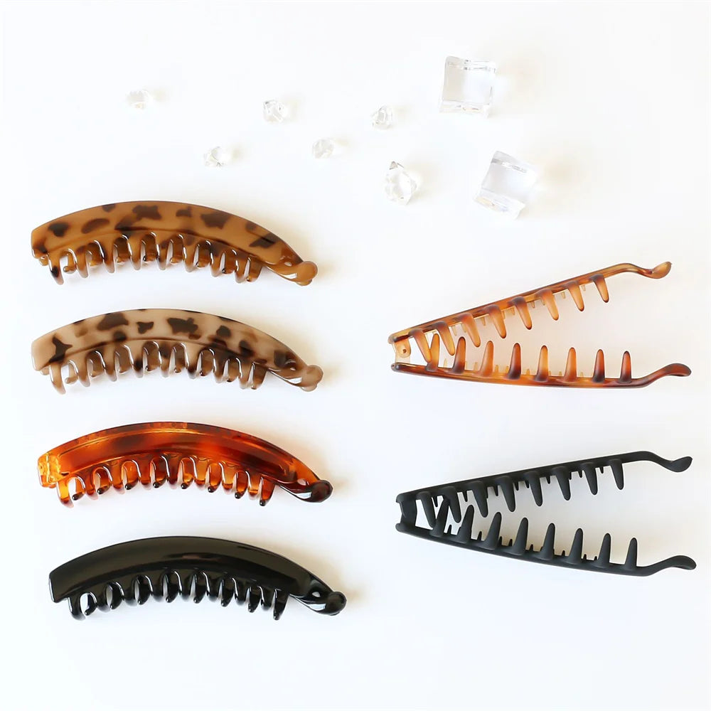 2021 Frosted Hair Clips Solid Color Banana Clip Women's Hair Accessories Fashion Ponytail Barrettes Hair Claws Hairpins