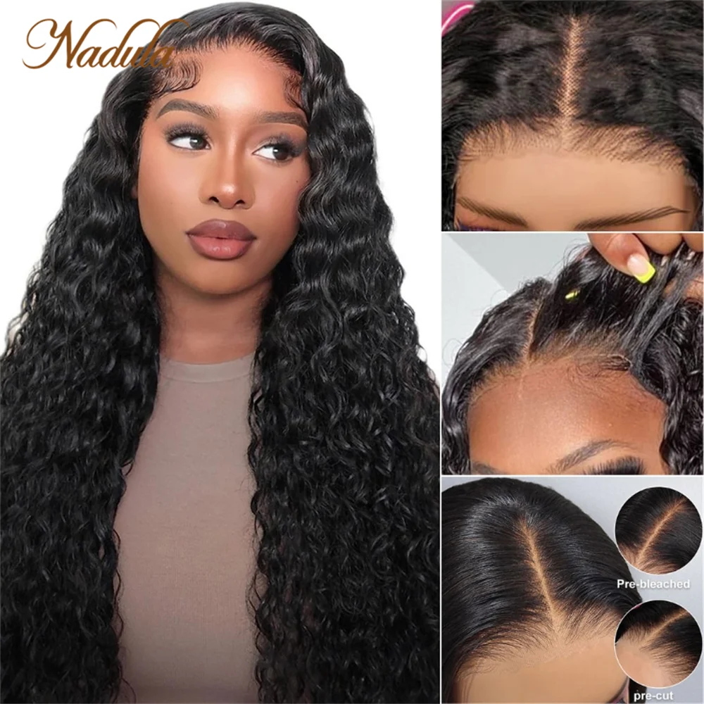 Nadula Hair 6x4.5 Pre Cut Lace Closure Wig Water Wave Wear & Go Wig With Bleach Knots Glueless Air Wig Upgrade Breathable Cap