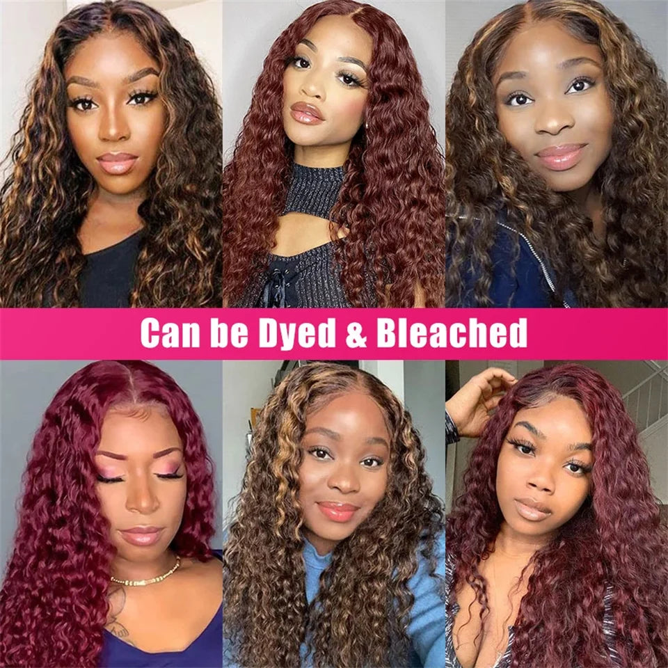 Deep Wave HD Transparent Lace Front Human Hair Wigs Peruvian 13x4 Lace Wig PrePlucked HD 5x5 Closure Wig AliPearl 180% Density