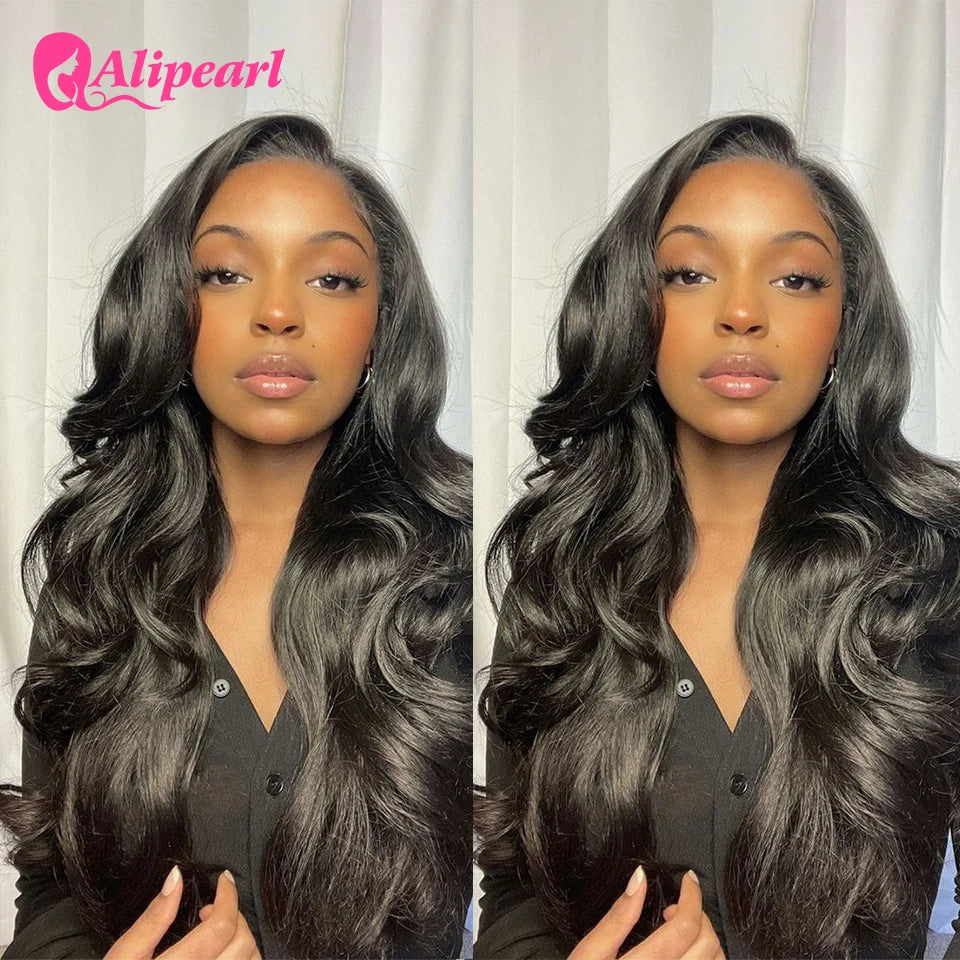 13x4 Lace Frontal Wig Brazilian Body Wave HD Glueless 5x5 Closure Wig PrePlucked For Women AliPearl Human Hair Wigs 180% Density