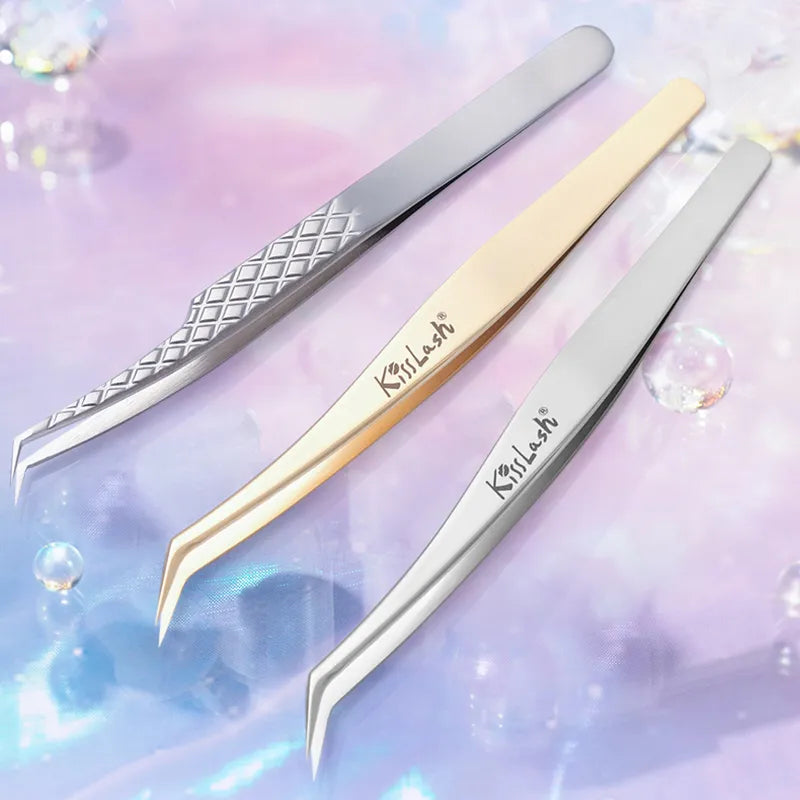 Eyelash Extension Tweezers for Classic Lashes Easy Fan Lash Russian Volume Eyelashes High Precision tweezer custom logo