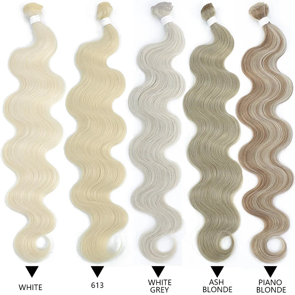 Body Wave Bundles Brazilian Hair Weaving Soft Natural Synthetic Hair Extensions Colorful Body Wave Top Quality Thick Hair