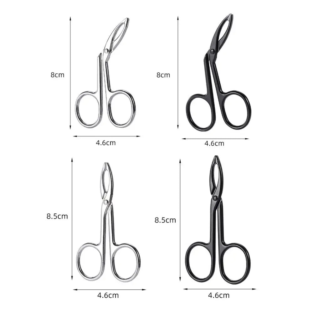 Stainless Steel Elbow Eyebrow Pliers Clip Scissors Tweezers Straight Pointed Professional Eyebrow Plucking Makeup Beauty Tools