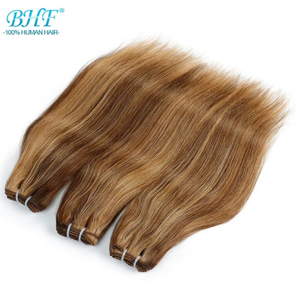 BHF 100% Human Hair Weaves Straight European Remy Natural Hair Weft 100g Piano Color Human Hair Extensions