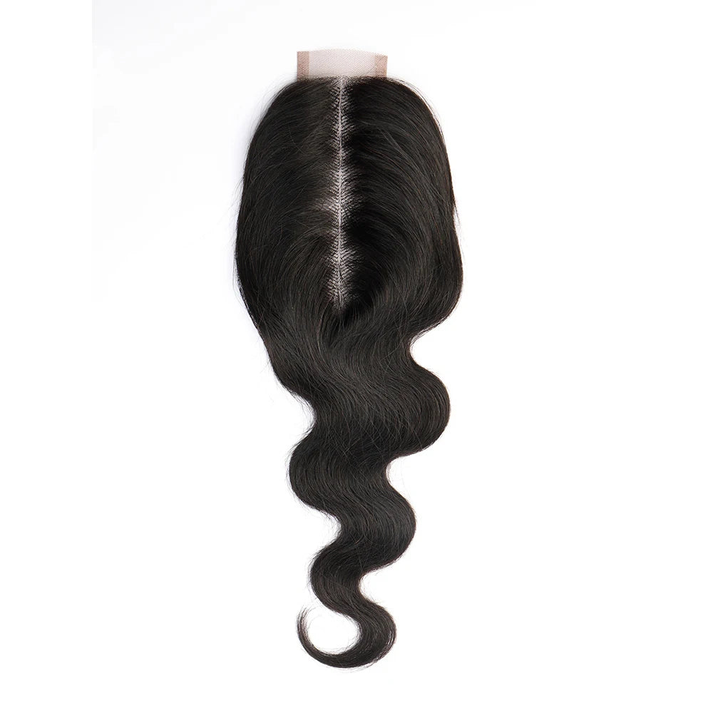 2x6 Transparent Lace Closure Braziian Remy Body Wave Human Hair Central Part Pre Plucked Body Wave Hair HD Lace Closure Natural