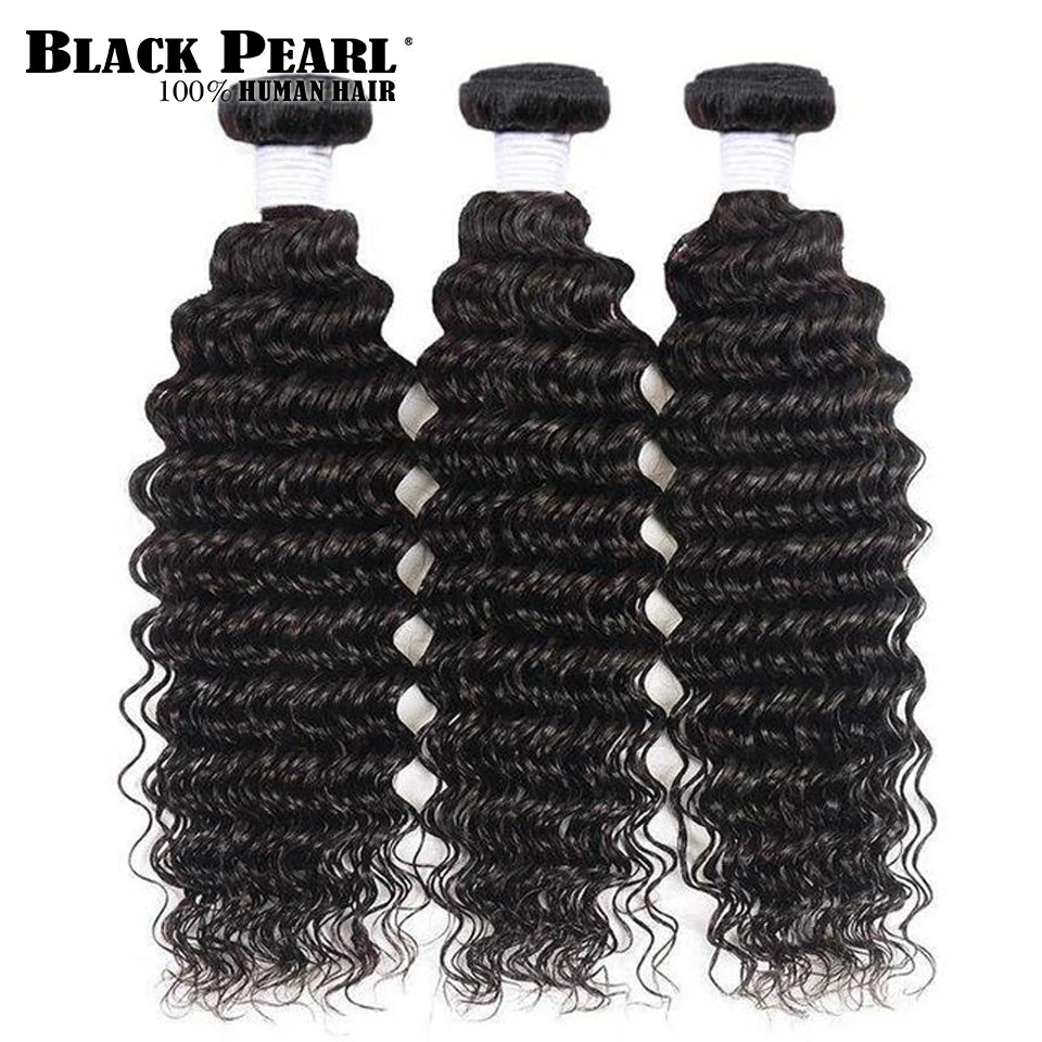 Brazilian Hair Deep Curly Hair Extension Deep Curly Human Hair Bundles Natural Color Deep Wave Hair Bundles Thick Hair Weaves