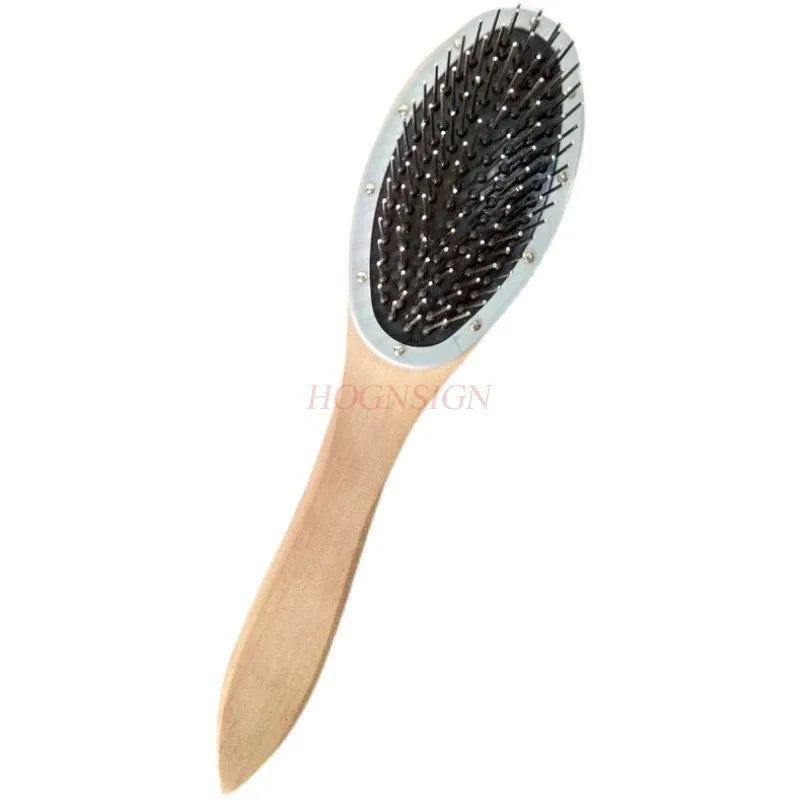 Wooden Handle Detangling Hair Brush Hair Wig Styling Steel Combs Wide-toothed Round Head Massage Brush Reduce Hair Loss Tool