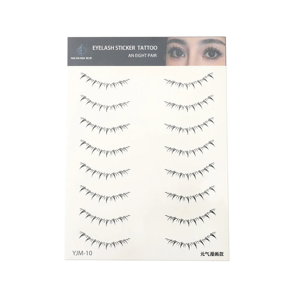 Lower Eyelash Tattoo Stickers Long-Lasting Waterproof Simulation 3D False Eyelash Enlarge Double Under Eye Eyelash Sticker