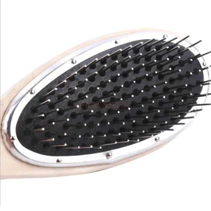 Wooden Handle Detangling Hair Brush Hair Wig Styling Steel Combs Wide-toothed Round Head Massage Brush Reduce Hair Loss Tool