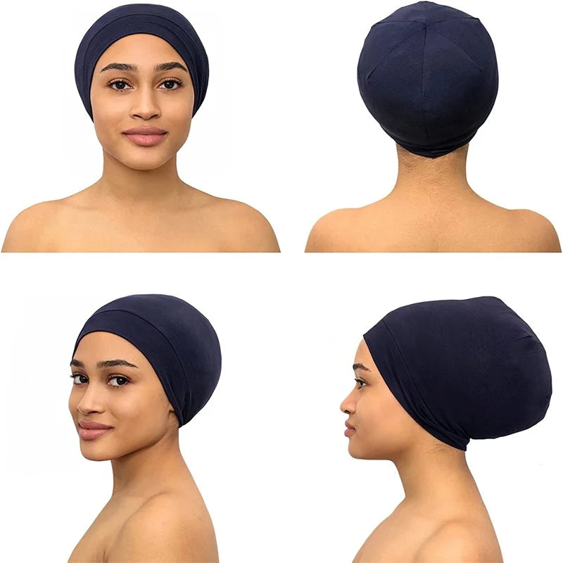 Soft Stretch Satin Bonnet Fashion Lined Sleeping Beanie Hat Bamboo Headwear Frizzy Natural Hair Nurse Cap for Women and Men