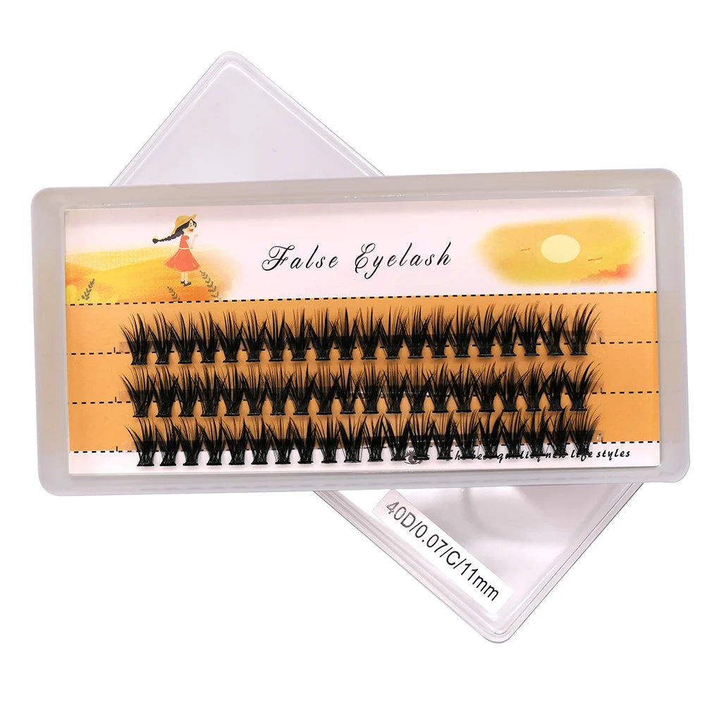 20D/30D Mink Eyelashes 1 Box /60 Bundles Natural eyelashes extension 3D Russia Individual Eyelash Cluster Makeup Tools Eye black