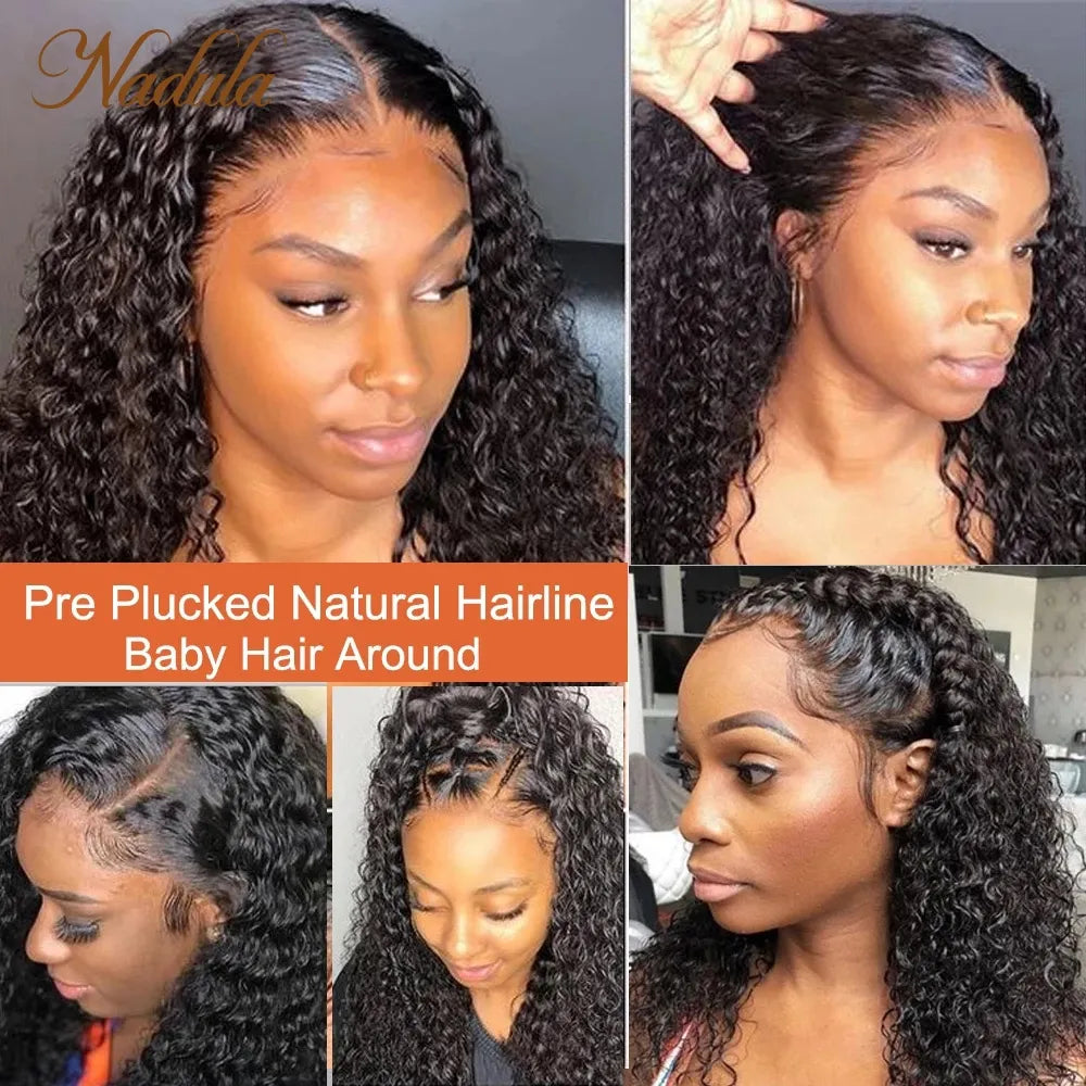 Nadula Curly Hair 13x4 Lace Front Wig 5x5 HD Lace Closure Wig Skin Melt Invisible Lace Pre Plucked With Babyhair 100% Human Hair