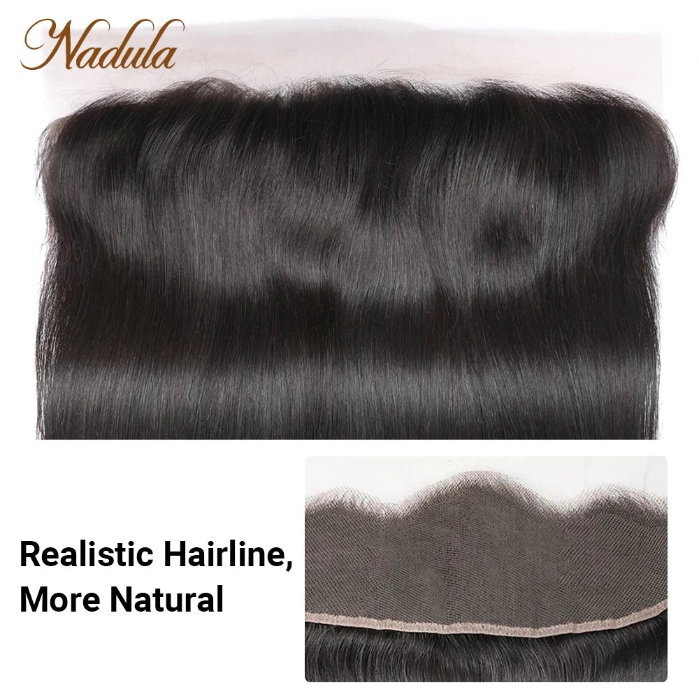 Nadula Straight Human Hair 13x4 Lace Frontal Closure Brazilian Straight Hair Frontal Swiss Lace Closure Frontal