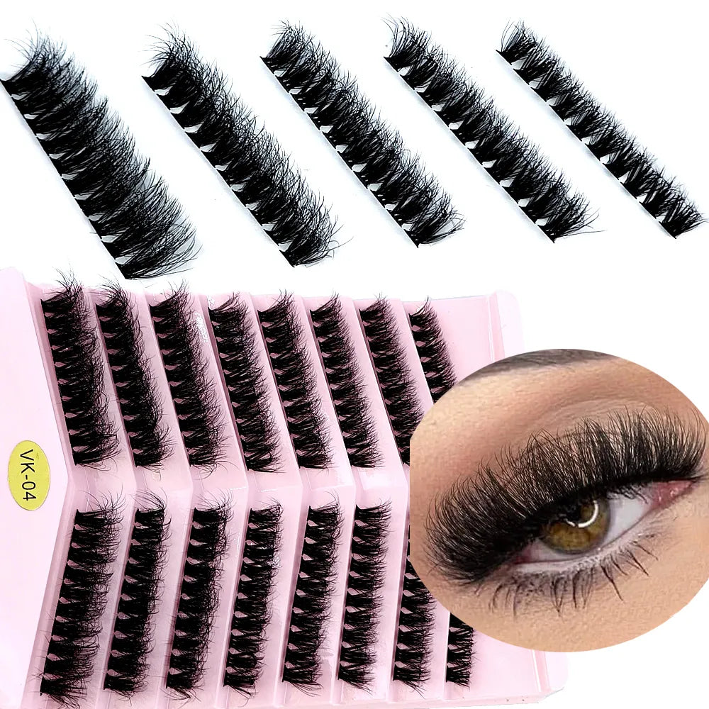 Individual Eyelash Clusters Russia Volume Mink Eyelash Extension Segmented False Lashes 8D fluffy Thick Bundle Makeup Cilias