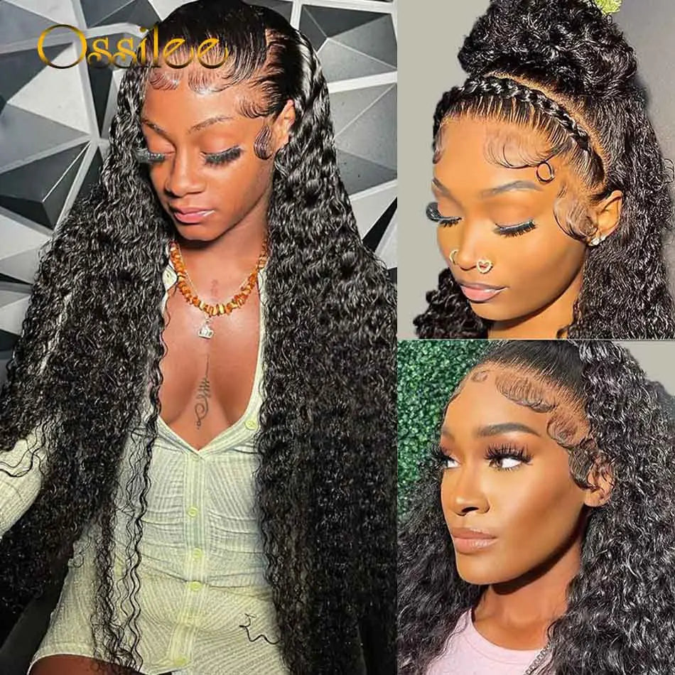 13x4 HD Lace Front Human Hair Wigs Water Wave 360 Full Lace Wig Human Hair Brazilian Curly Human Hair Lace Wigs for Black Women