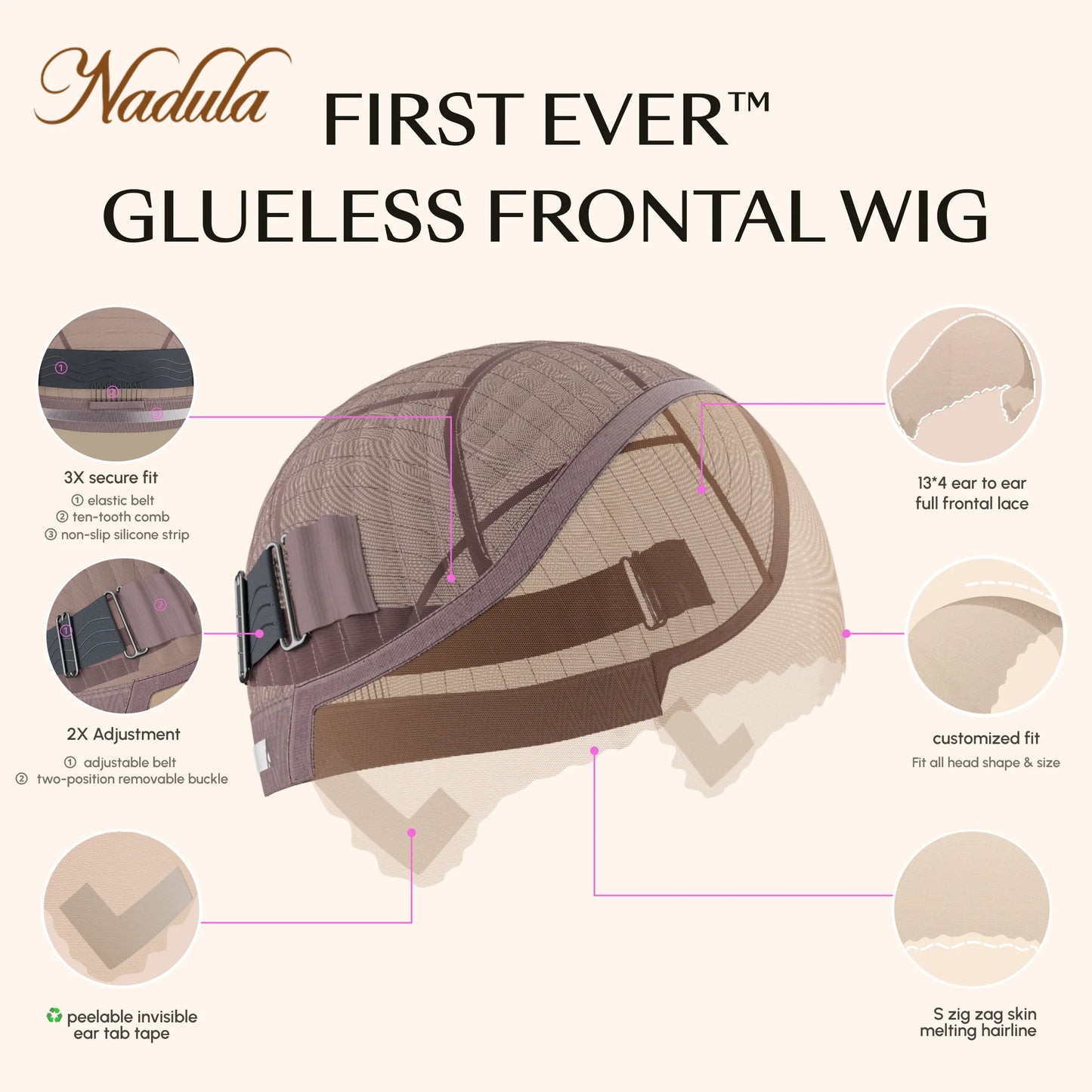 Nadula New Arrival First Ever Glueless 13x4 Frontal Body Wave Wig With Pre Cut Lace And Invisible Knots Lace Frontal Human Hair