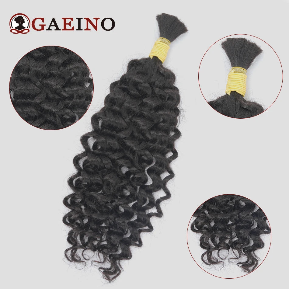 Water Wave Human Bulk Hair For Braiding Curly Brazilian Remy Hair Bundles No Weft Natural Black Bulk Human Hair Extensions 100G