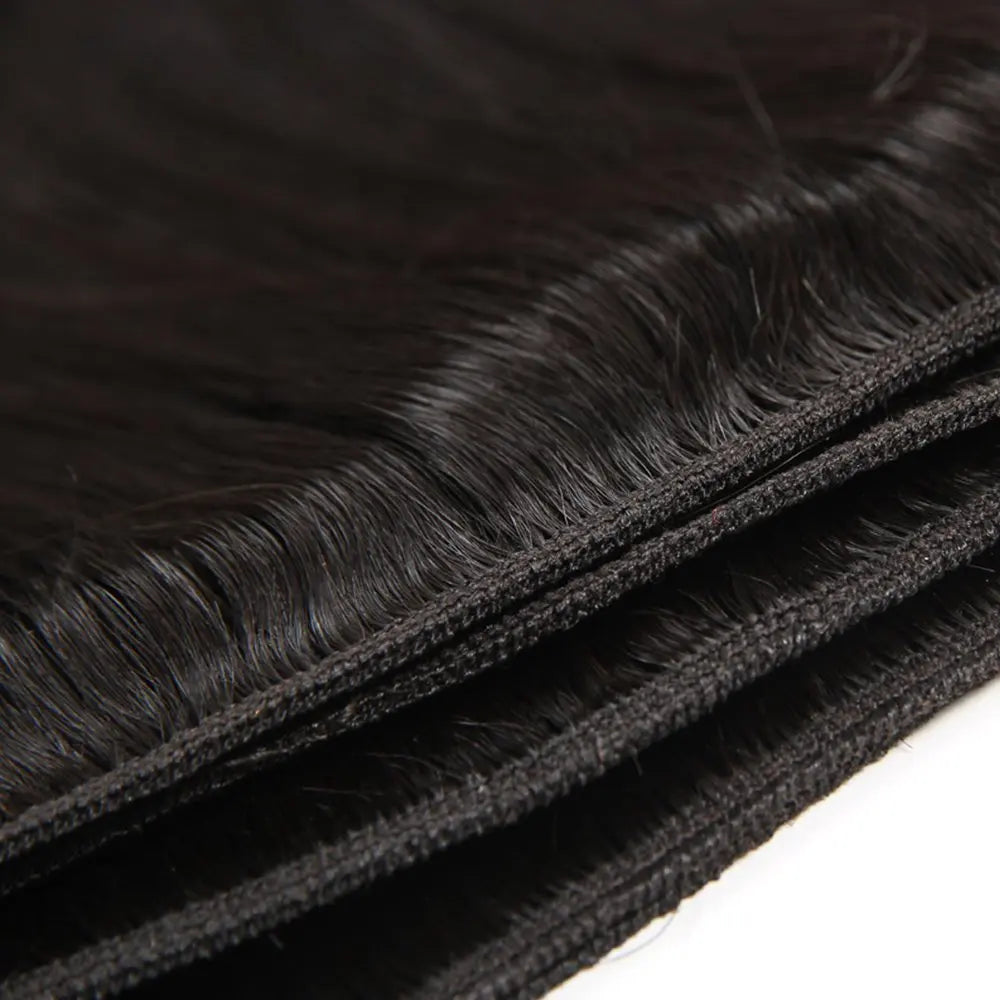 Human Hair Bundles Straight Hair Weave 1 3 4 Bundles Deals Unprocessed Peruvian Virgin Hair Natural Black 1B Can Be Dyed