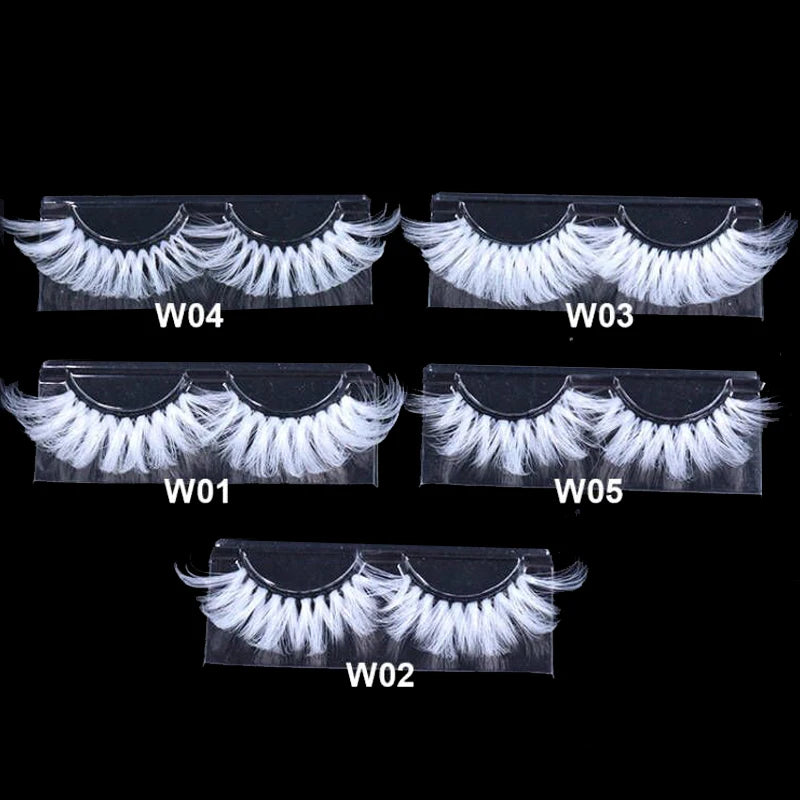 OKAYLASH Super Long 5D White False Eyelashes 25mm High Volume Fluffy Fake Eye Lashes Wholesale Supplier For Halloween Cosplay