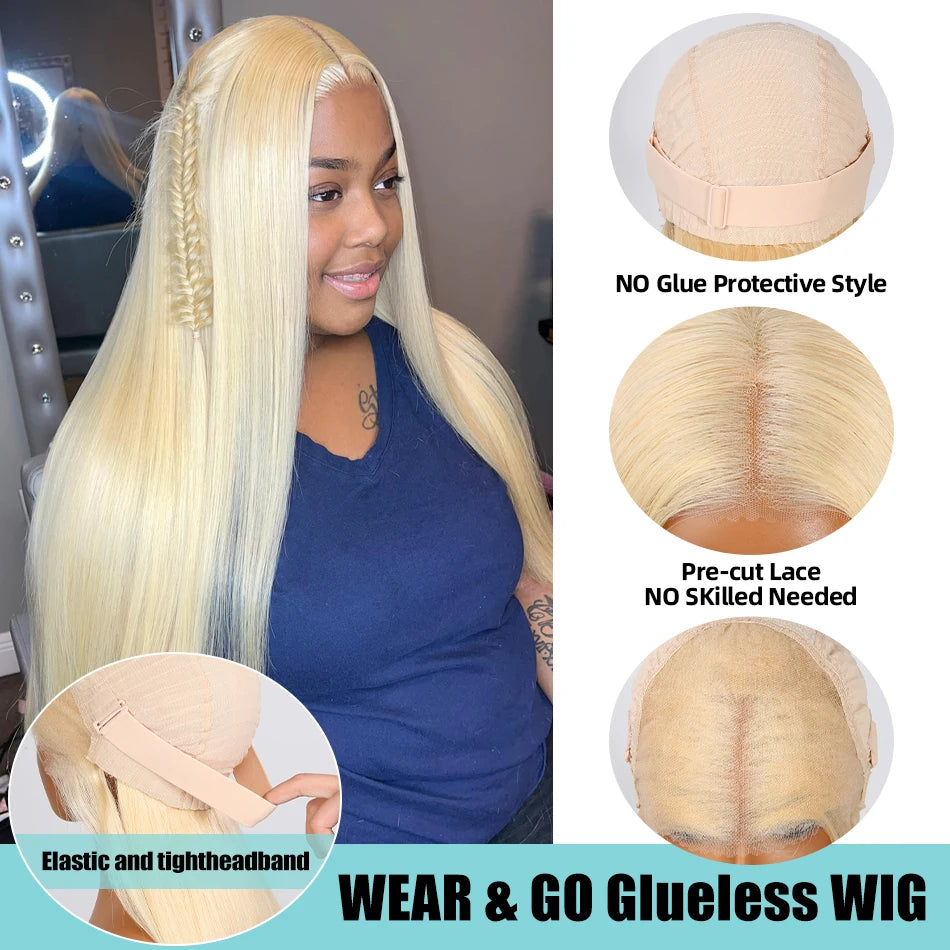 613 Honey Blonde 13x6 HD Transparent Lace Front Human Hair Wigs For Women 30 40 Inch Straight 13x4 Lace Frontal 5x5 Closure Wig