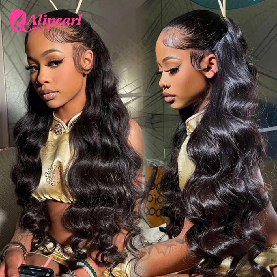 Ali Pearl Hair Body Wave 4x4 HD Closure Wig For Women Peruvian Lace Closure Human Hair Wigs PrePluck Remy Hair AliPearl Hair Wig