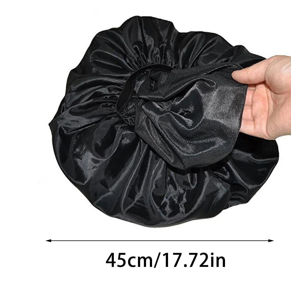 High Quality Super Giant Sleep Cap Waterproof Shower Cap Female Hair Care Protect Hair Large Satin Silk Bonnet Sleep Cap Luxurio