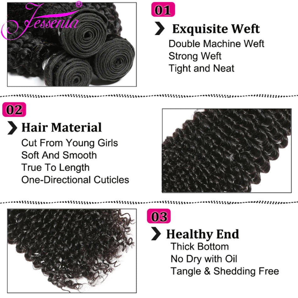 12A Raw Kinky Curly 3 4Bundle Deals Virgin Hair Extension Natural Black 8-26Inch Virgin Hair 100 Mongolian Real Human Hair Weave