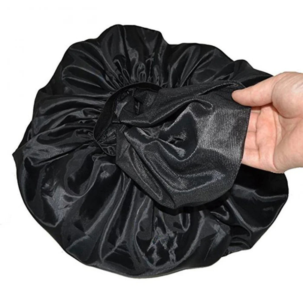 High Quality Super Giant Sleep Cap Waterproof Shower Cap Female Hair Care Protect Hair Large Satin Silk Bonnet Sleep Cap Luxurio