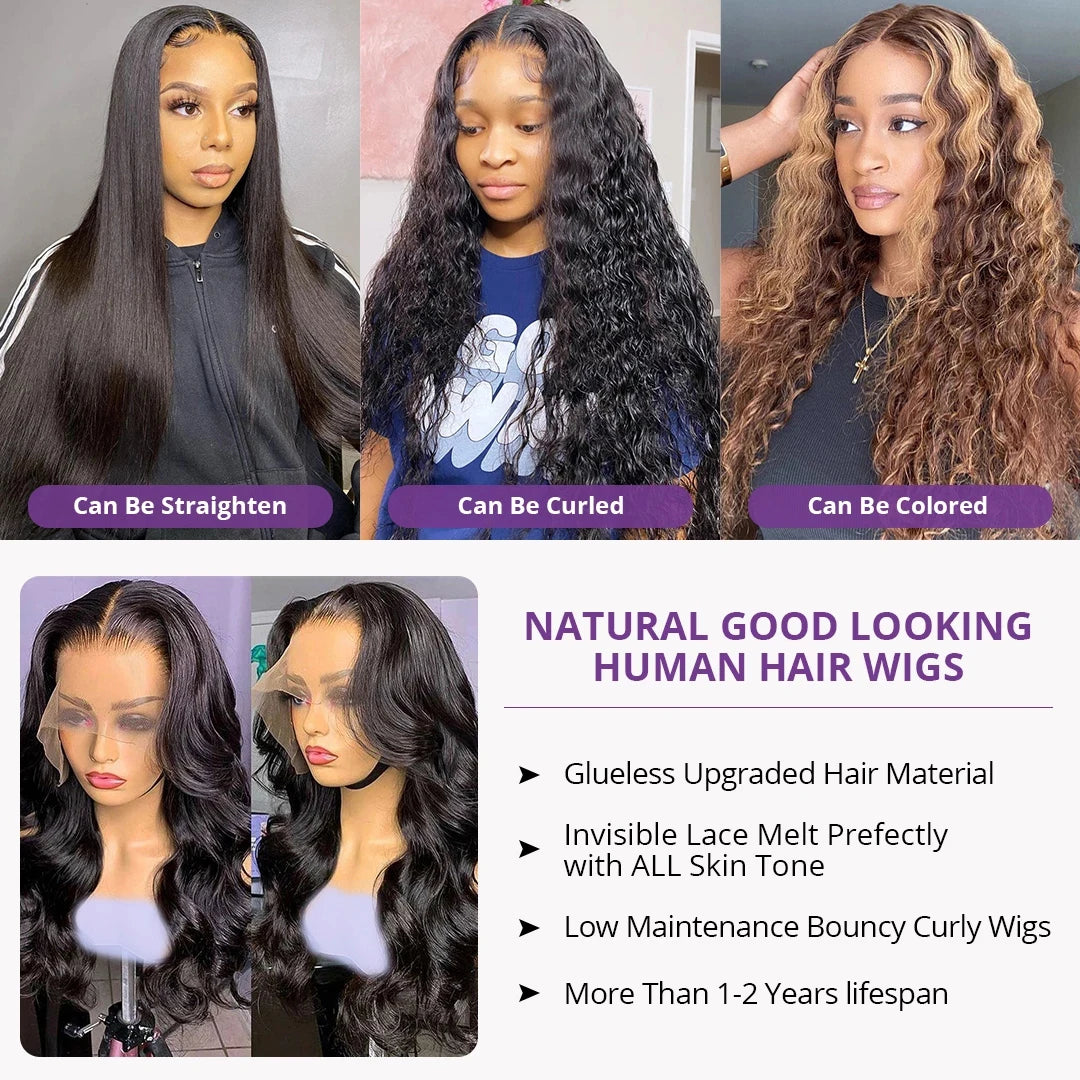 30inch 13x4 Body Wave Lace Front Wig Human Hair Pre Plucked 4x4 Glueless Indian Human Hair Lace Frontal Wigs For Women Jarin