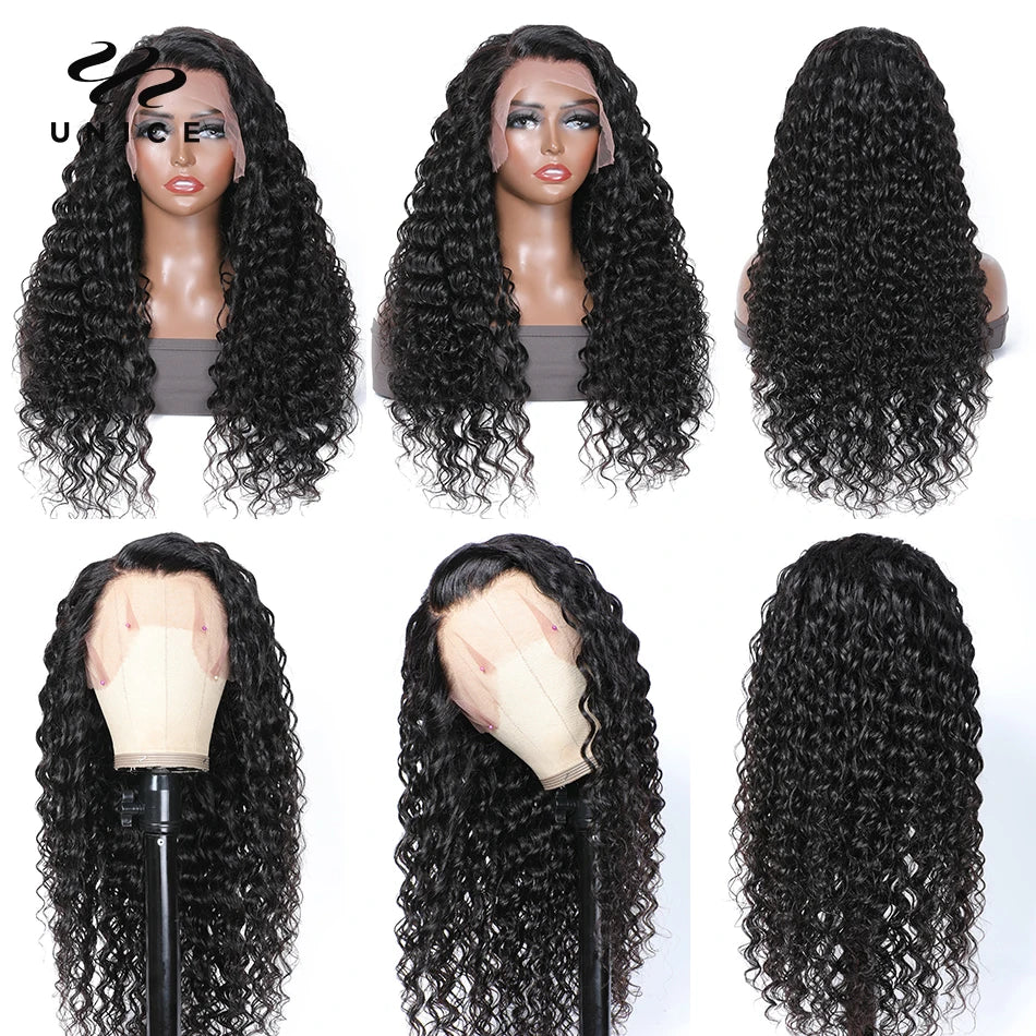 Unice Hair Deep Wave Lace Frontal Wigs Human Hair Tight Curl 13x4 Deep Wave Human Hair Pre Plucked Remy Lace Wigs for Women