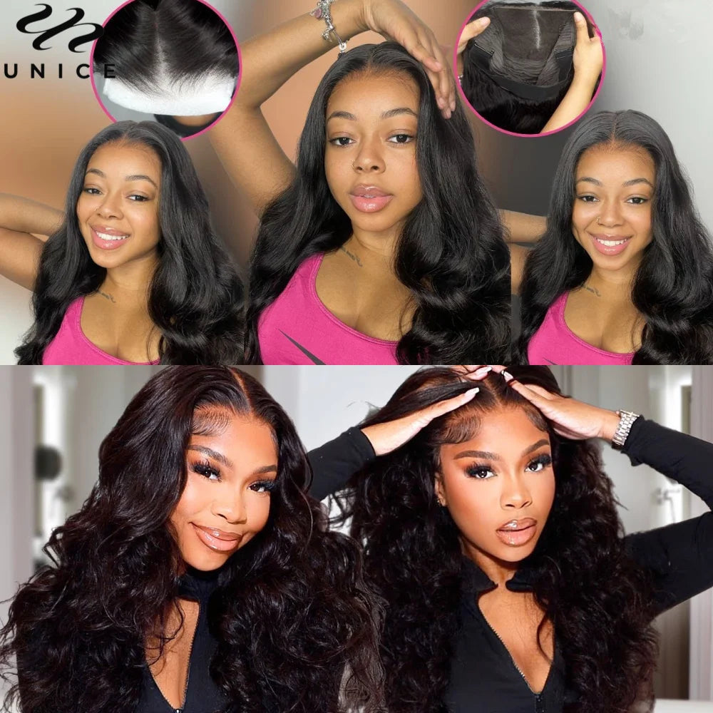 UNice Bye-Bye Knots Wig 7x5 Pre Cut Lace Wig Human Hair Body Wave Wig Pre Plucked Lace Front Wig Ready To Wear Go Glueless Wigs