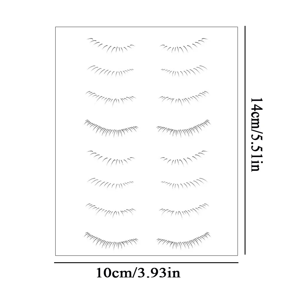 Lower Eyelash Tattoo Stickers Long-Lasting Waterproof Simulation 3D False Eyelash Enlarge Double Under Eye Eyelash Sticker