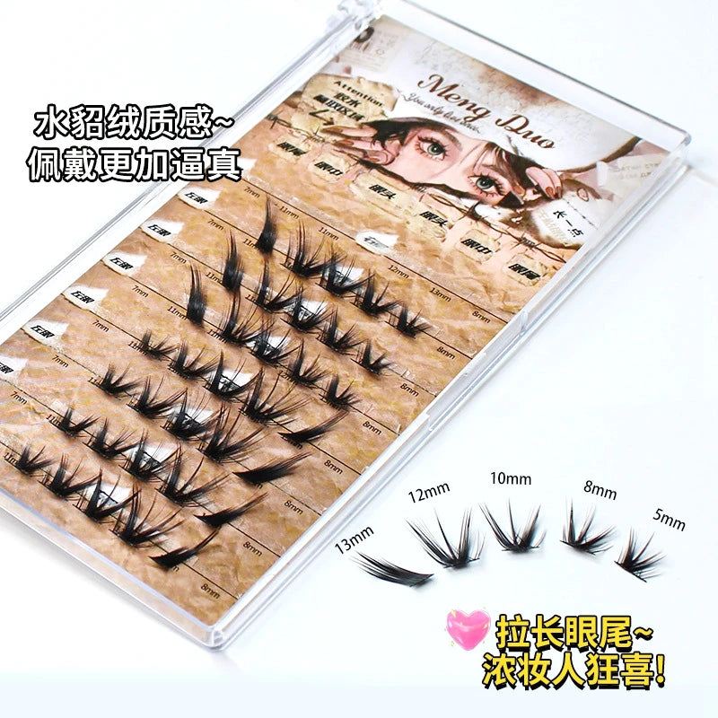 New 3D Fluffy Individual Eyelashes Segmented Eyelashes Bundles Dramatic Cluster Lashes Extension Fox Eye False Eyelashes Makeup