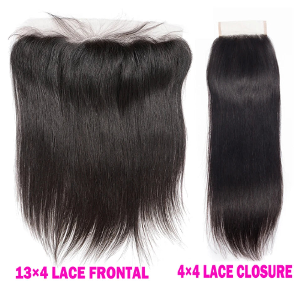 12A Lace HD Transparent Frontal 13x4 Water Wave 4X4 Closure Human Hair Brazilian Loose Closure Deep Water Kinky Curly Straight