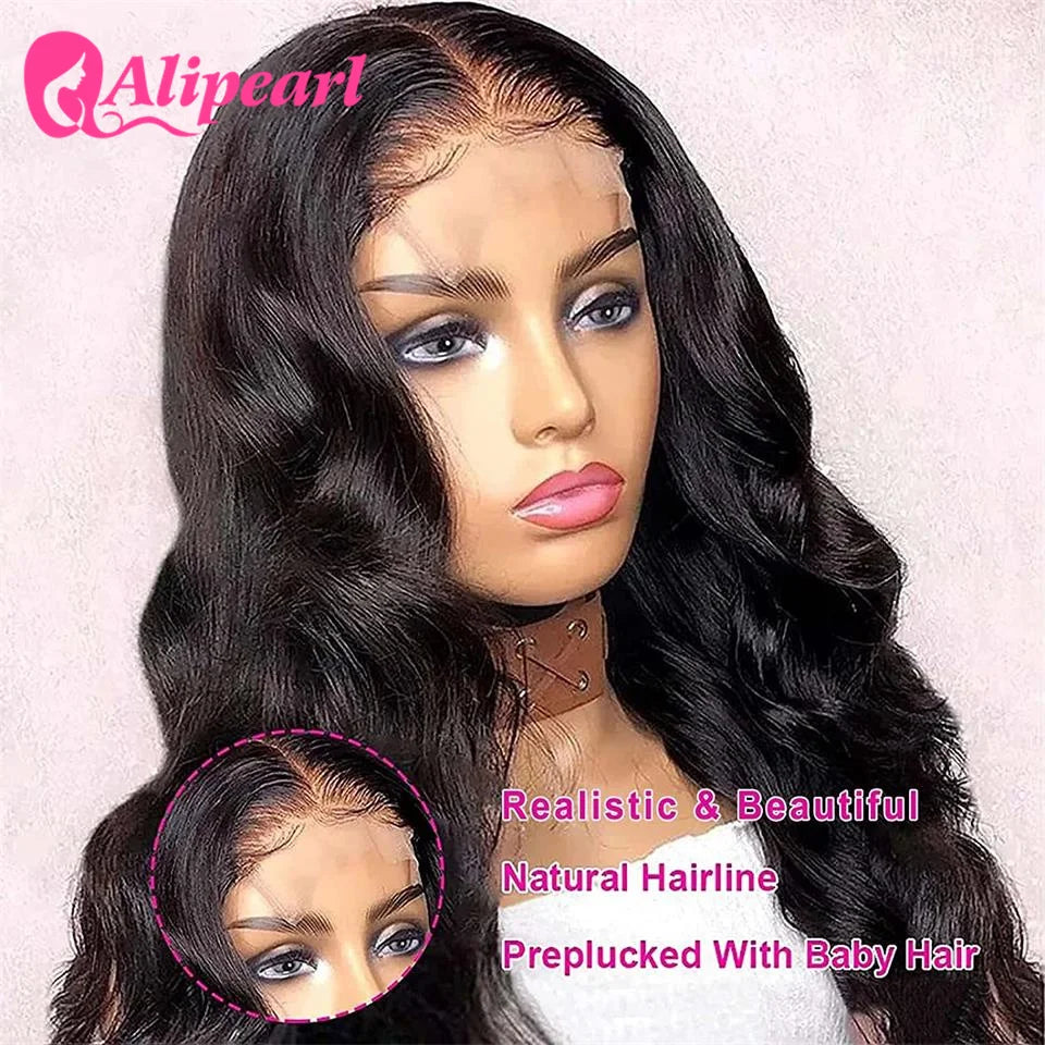 AliPearl Hair Real HD Lace Front Human Hair Wigs Body Wave 5x5 Closure Wig Invisible Glueless Wig Pre-Plucked for Women Lace Wig