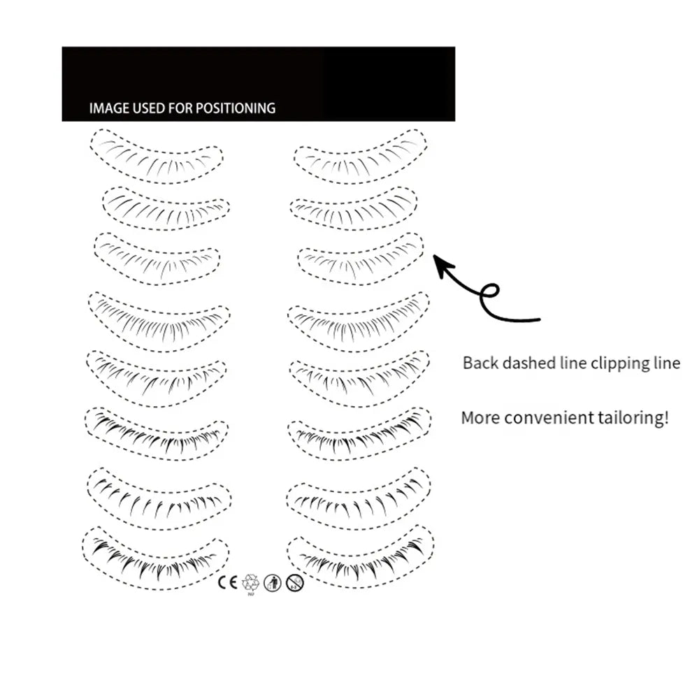 Lower Eyelash Tattoo Stickers Long-Lasting Waterproof Simulation 3D False Eyelash Enlarge Double Under Eye Eyelash Sticker