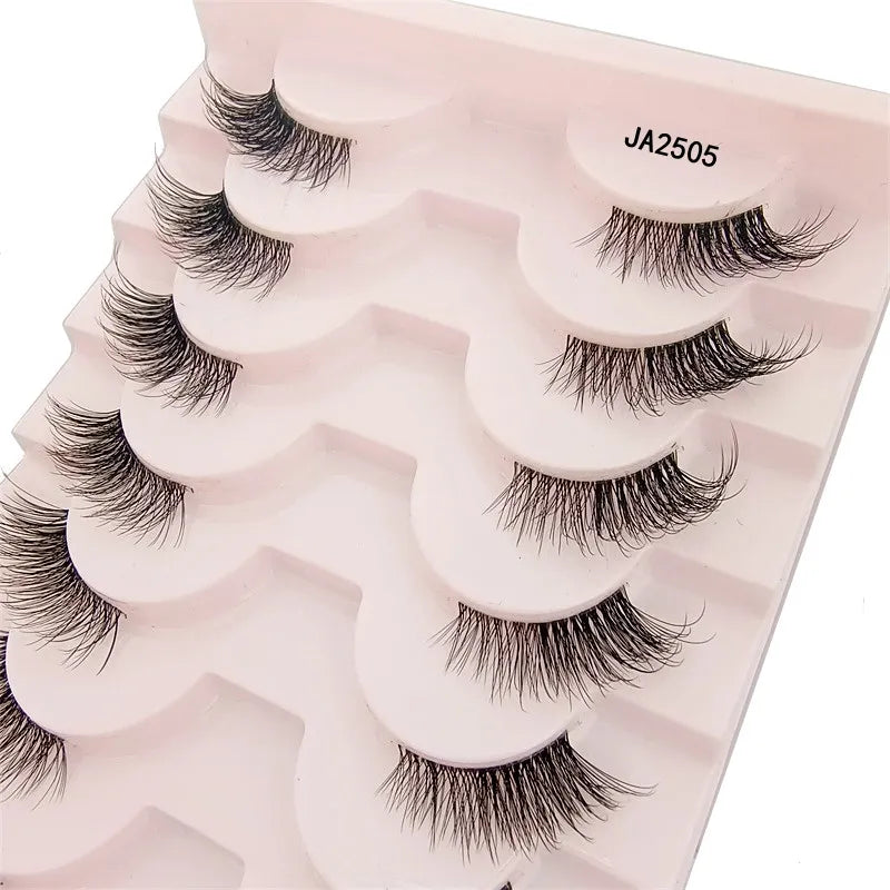 New 10pairs Mink Eyelashes Clear Band Eye Lashes Crisscross Transparent Band False Eyelashes Handmade Dramatic Lashes Upper Lash